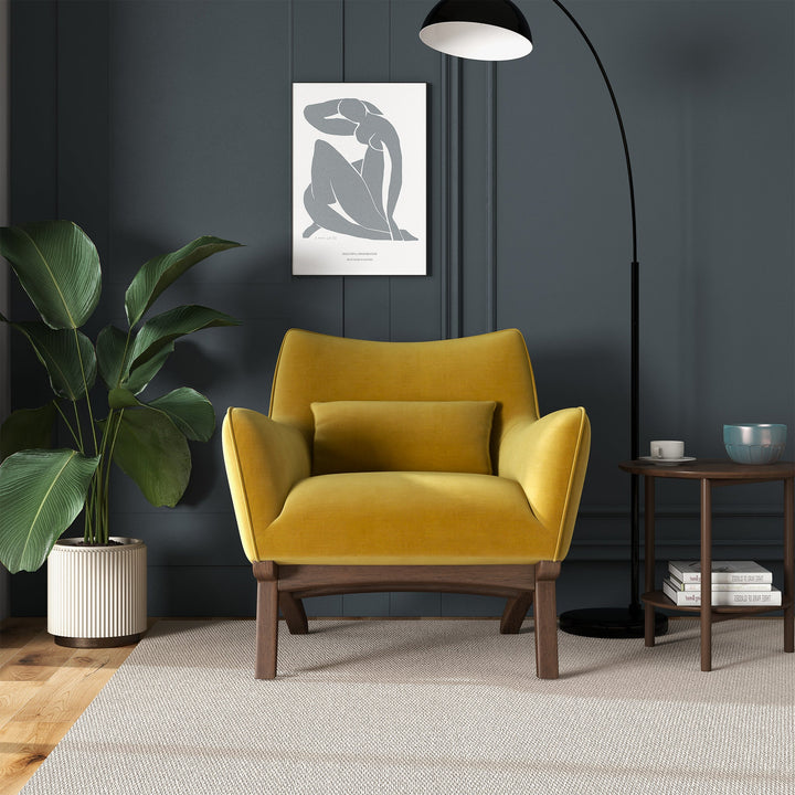 The Brayden Lounge Chair (Gold - Velvet) Era and Style Inspired Home Décor 1