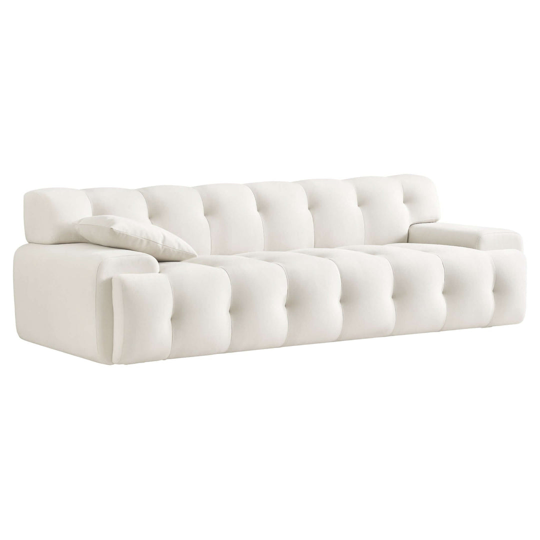 The Brampton Mid Century 90 Inch Cream Velvet Sofa Era and Style Inspired Home Décor 2