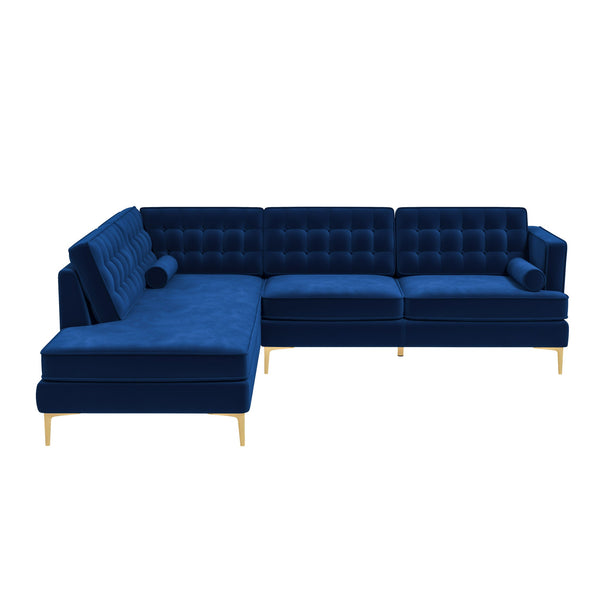 The Brooke Dark Blue Sectional Sofa Left Facing Era and Style Inspired Home Décor 1