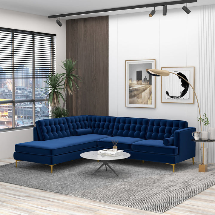 The Brooke Dark Blue Sectional Sofa Left Facing Era and Style Inspired Home Décor 2