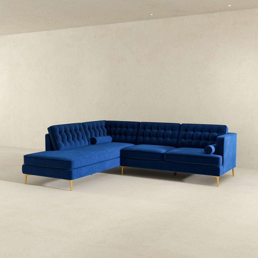 The Brooke Dark Blue Sectional Sofa Left Facing Era and Style Inspired Home Décor 5