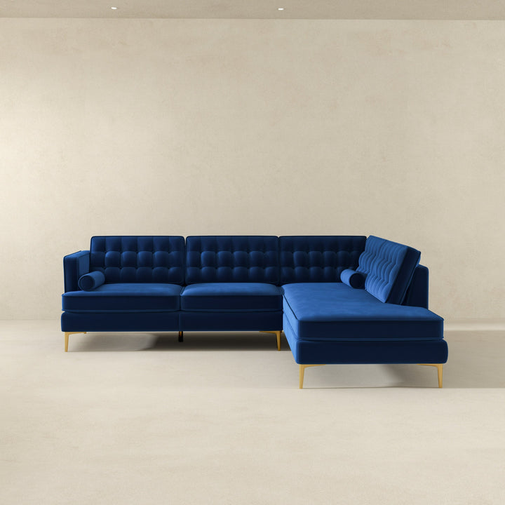 The Brooke Dark Blue Sectional Sofa Right Facing Era and Style Inspired Home Décor 6