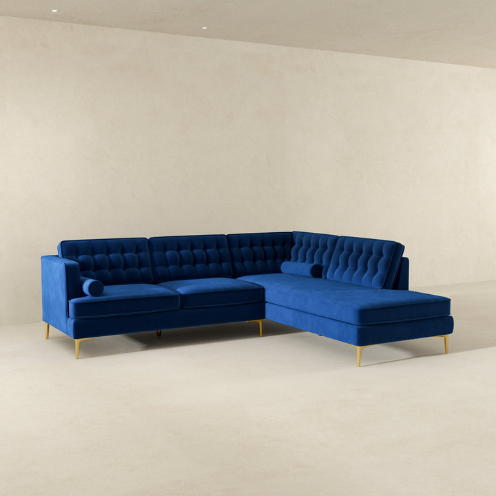 The Brooke Dark Blue Sectional Sofa Right Facing Era and Style Inspired Home Décor 5