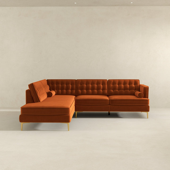 The Brooke Burnt Orange Sectional Sofa Left Facing Era and Style Inspired Home Décor 7