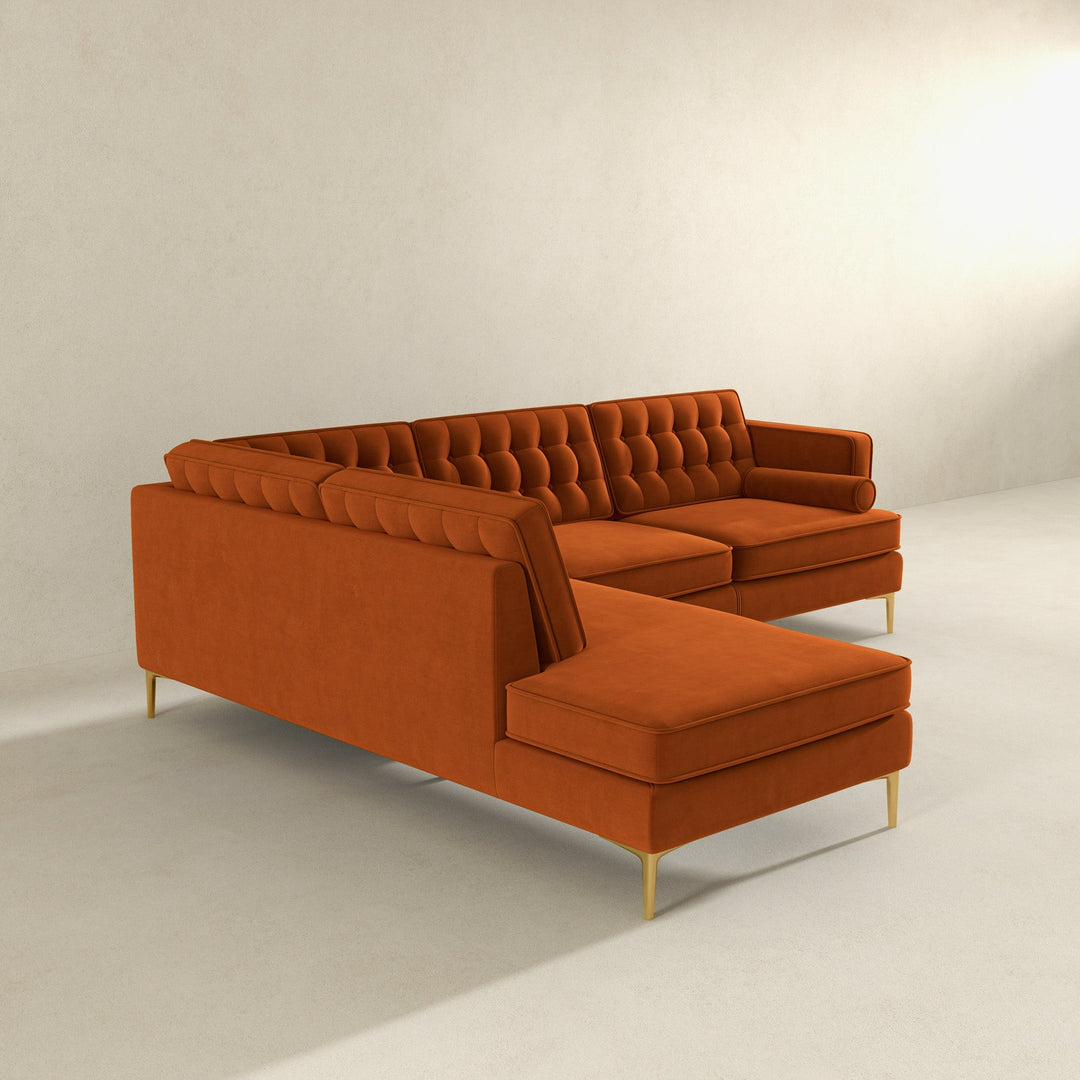 The Brooke Burnt Orange Sectional Sofa Left Facing Era and Style Inspired Home Décor 5