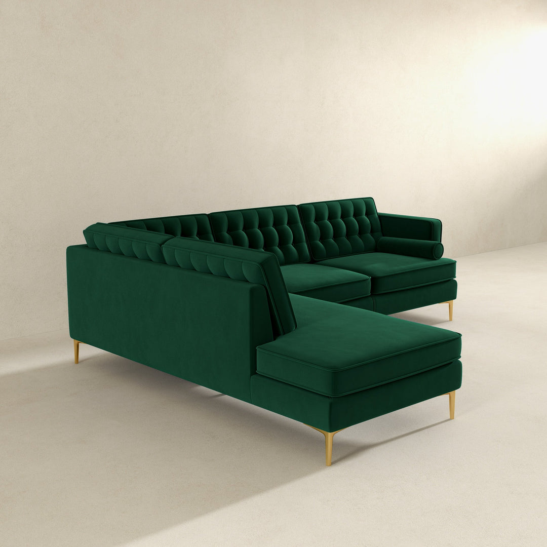 The Brooke Green Sectional Sofa Left Facing Era and Style Inspired Home Décor 6