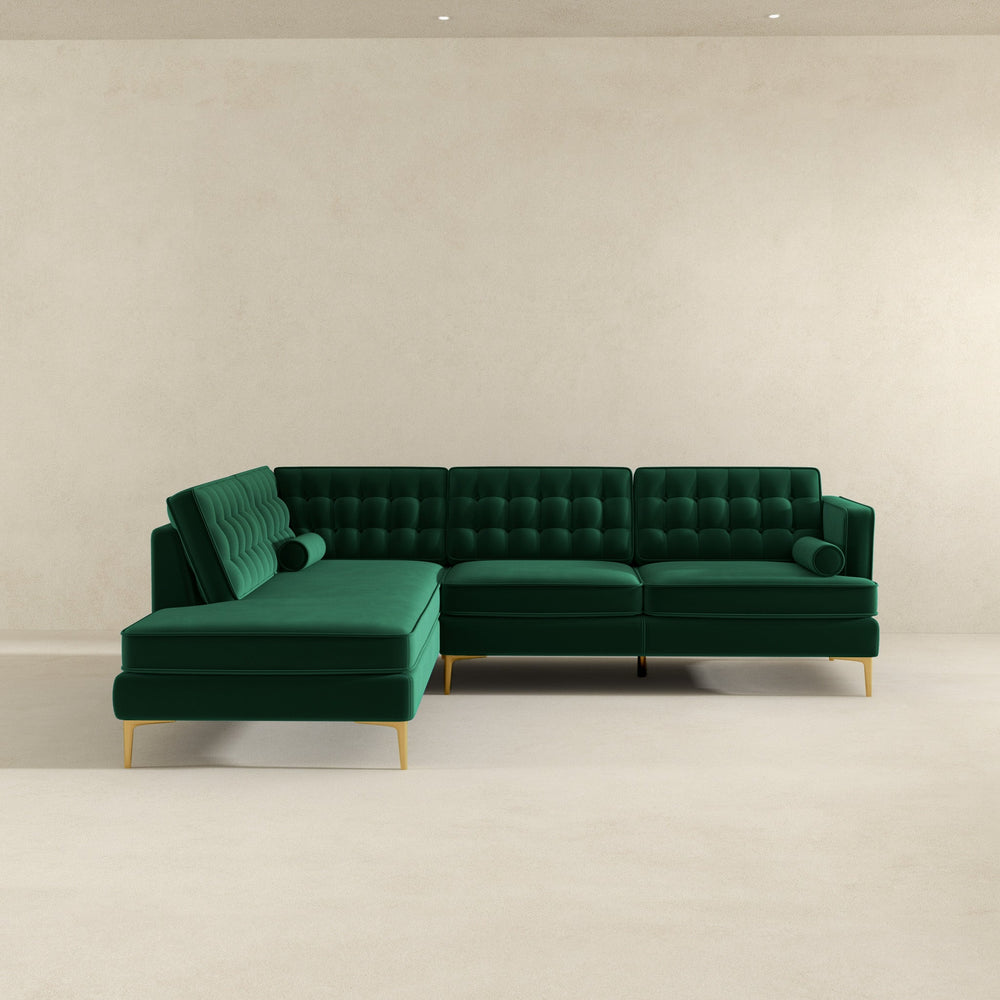 The Brooke Green Sectional Sofa Left Facing Era and Style Inspired Home Décor 5