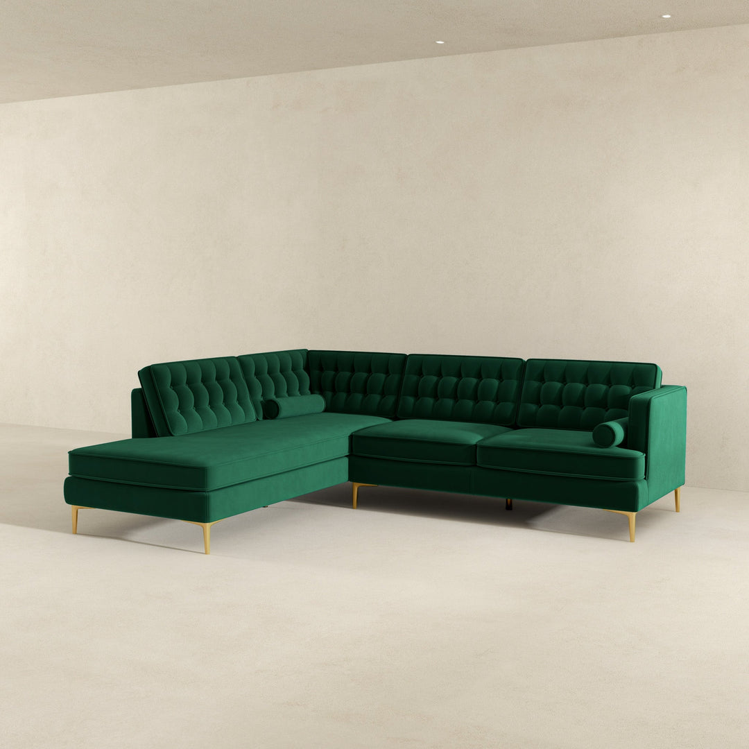 The Brooke Green Sectional Sofa Left Facing Era and Style Inspired Home Décor 4