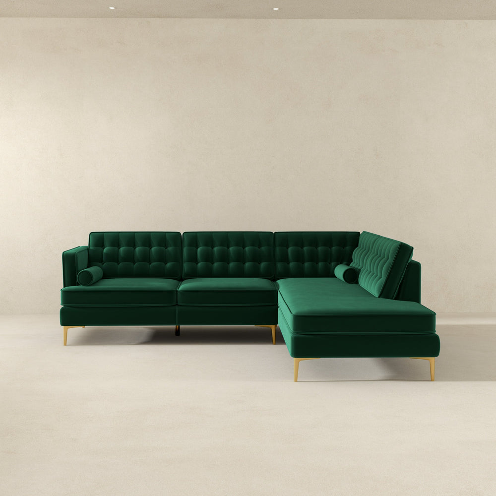 The Brooke Green Sectional Sofa Right Facing Era and Style Inspired Home Décor 5