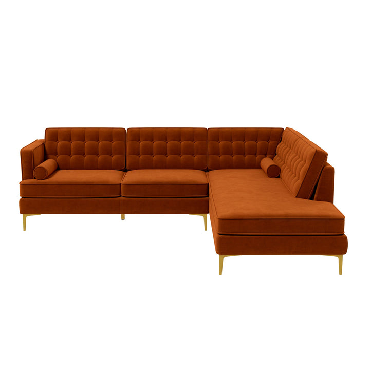 The Brooke Burnt Orange Sectional Sofa Right Facing Era and Style Inspired Home Décor 1