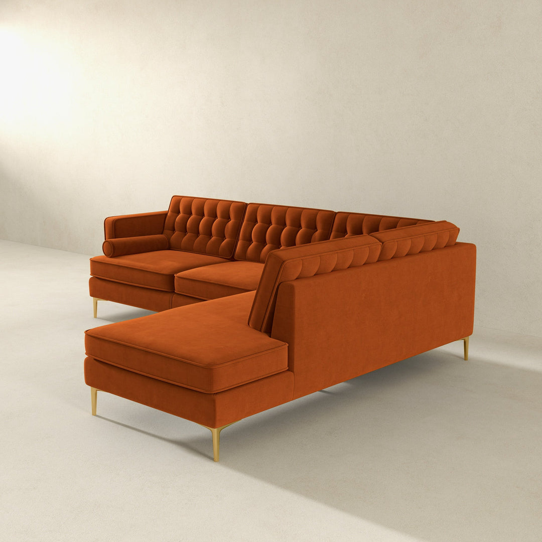 The Brooke Burnt Orange Sectional Sofa Right Facing Era and Style Inspired Home Décor 4