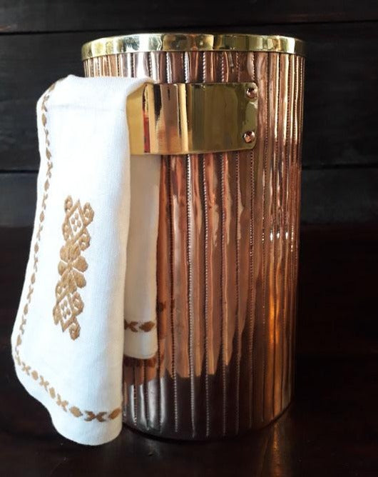 Copper Champagne Ice Bucket with Brass Decor