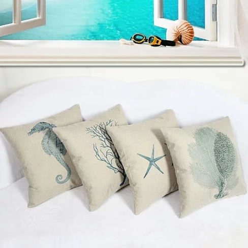 Set of 4 Coastal Pillow Shams