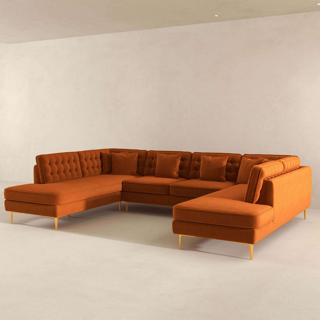 The Brooke Velvet U Shape Corner Sofa Era and Style Inspired Home Décor 3