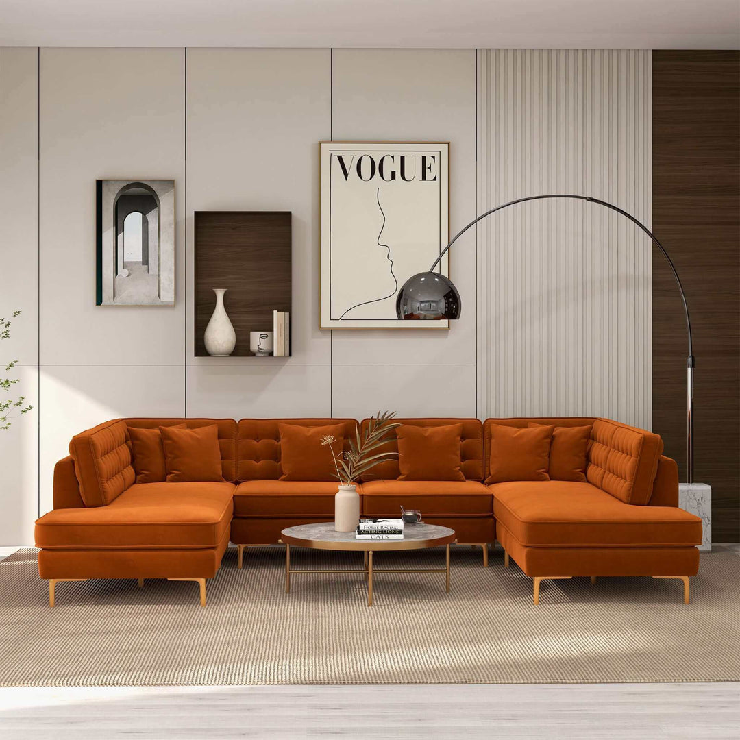 The Brooke Velvet U Shape Corner Sofa Era and Style Inspired Home Décor 1