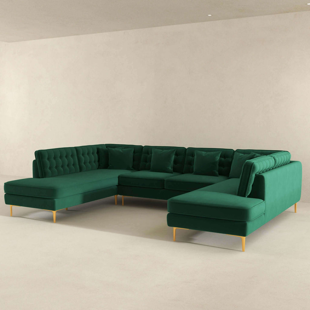 The Brooke Velvet U Shape Corner Sofa Era and Style Inspired Home Décor 3