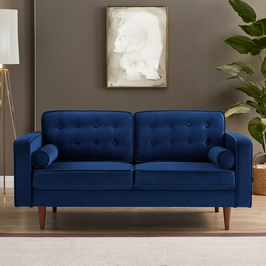 The Casey Blue Velvet Loveseat Era and Style Inspired Home Décor 2