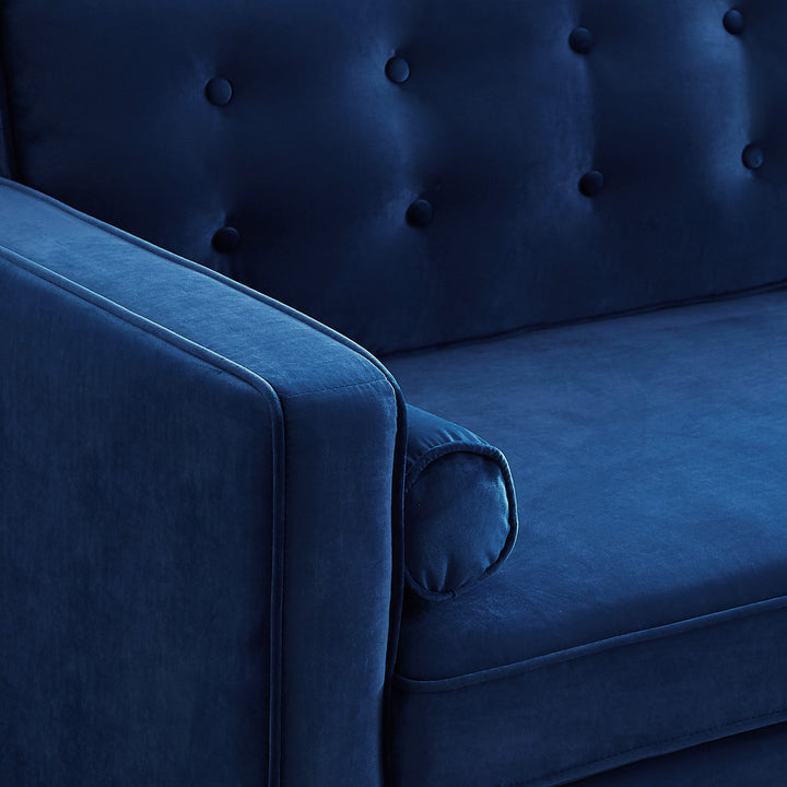 The Casey Blue Velvet Loveseat Era and Style Inspired Home Décor 3