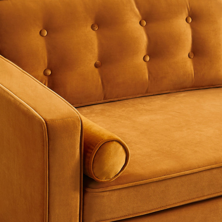 The Casey Orange Velvet Loveseat Era and Style Inspired Home Décor 3