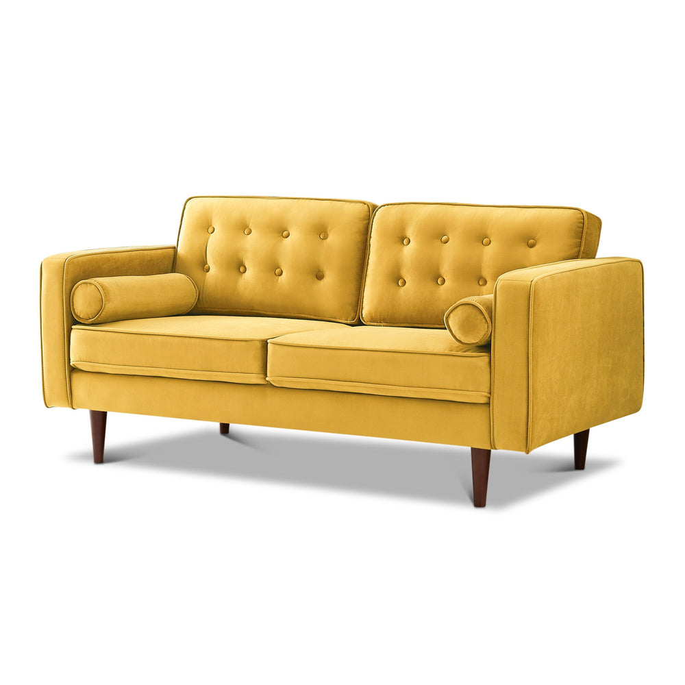 The Casey Yellow Velvet Loveseat Era and Style Inspired Home Décor 4