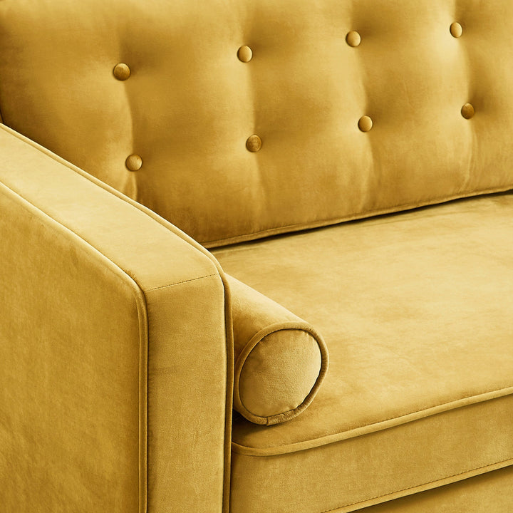 The Casey Yellow Velvet Loveseat Era and Style Inspired Home Décor 3