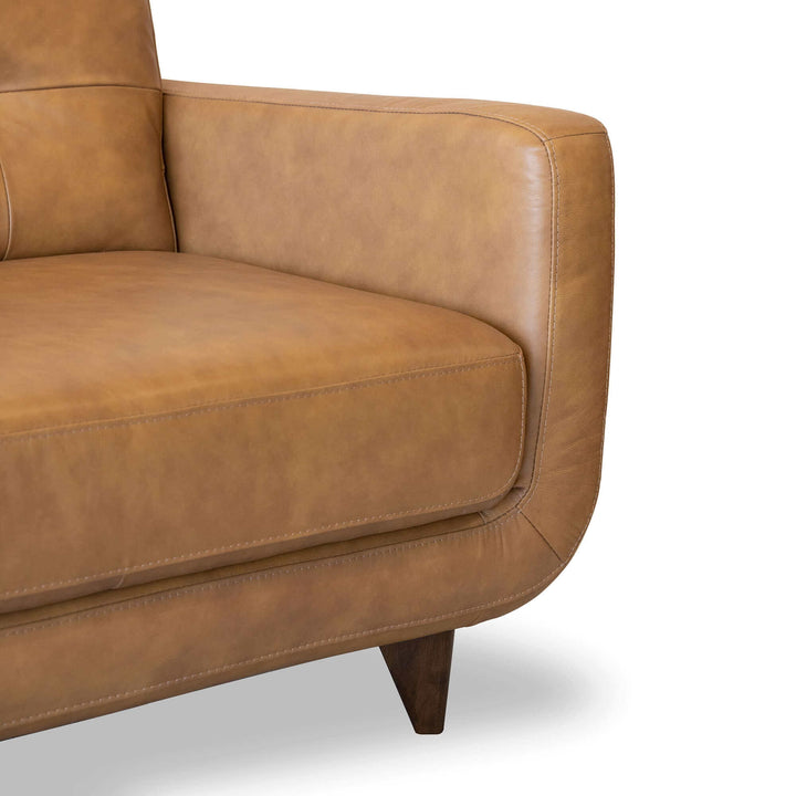 The Allison Tufted Back Cognac Tan Genuine Leather Sofa Era and Style Inspired Home Décor 4