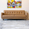 The Allison Tufted Back Cognac Tan Genuine Leather Sofa Era and Style Inspired Home Décor 1