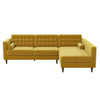 The Christian Dark Yellow Velvet Sectional Sofa Left Facing Era and Style Inspired Home Décor 1