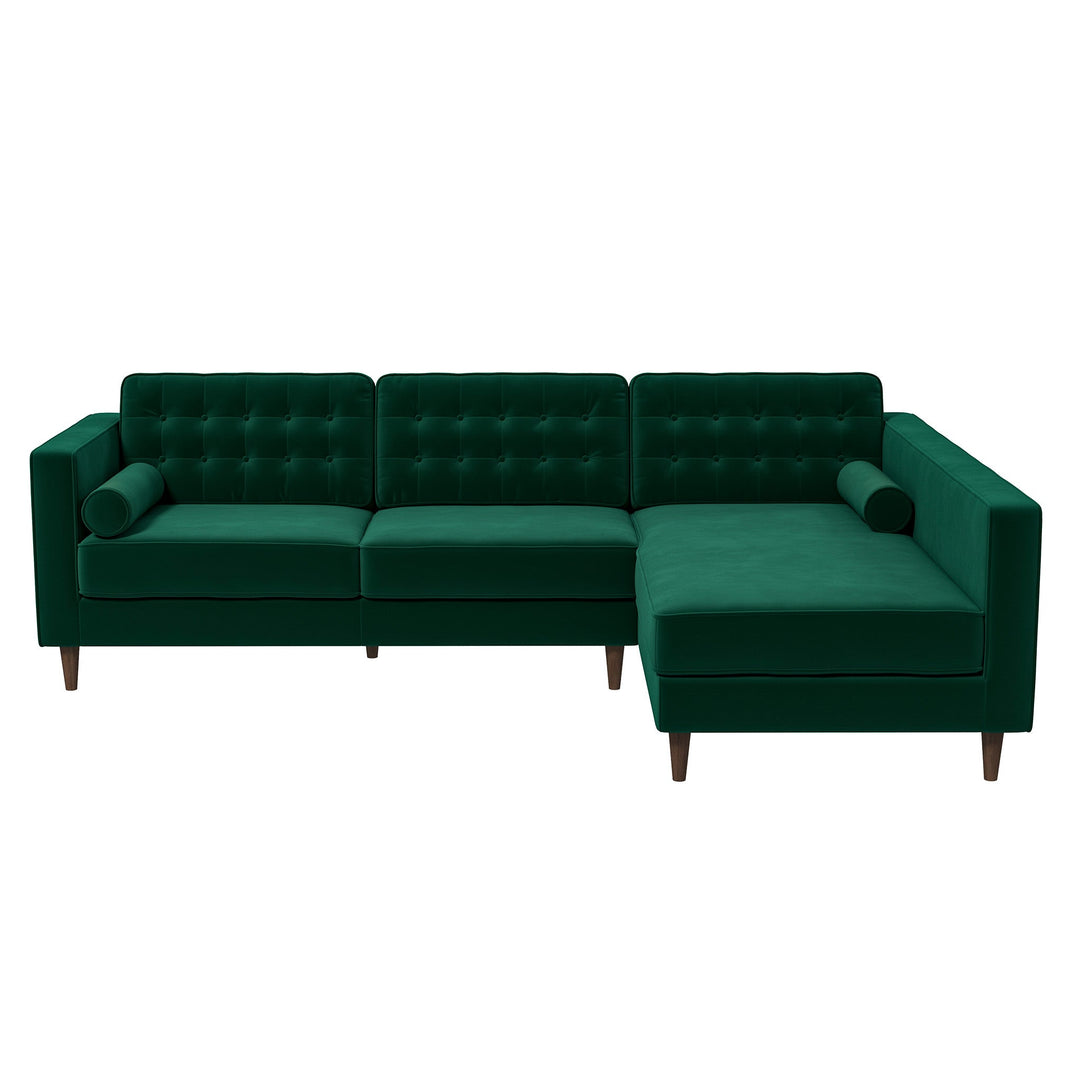 The Christian Green Velvet Sectional Sofa Right Facing Era and Style Inspired Home Décor 1