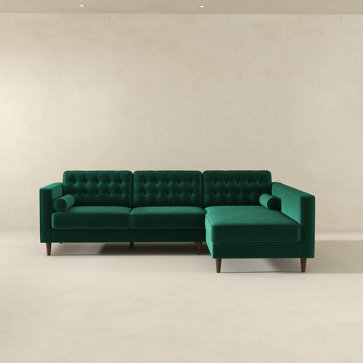 The Christian Green Velvet Sectional Sofa Right Facing Era and Style Inspired Home Décor 3