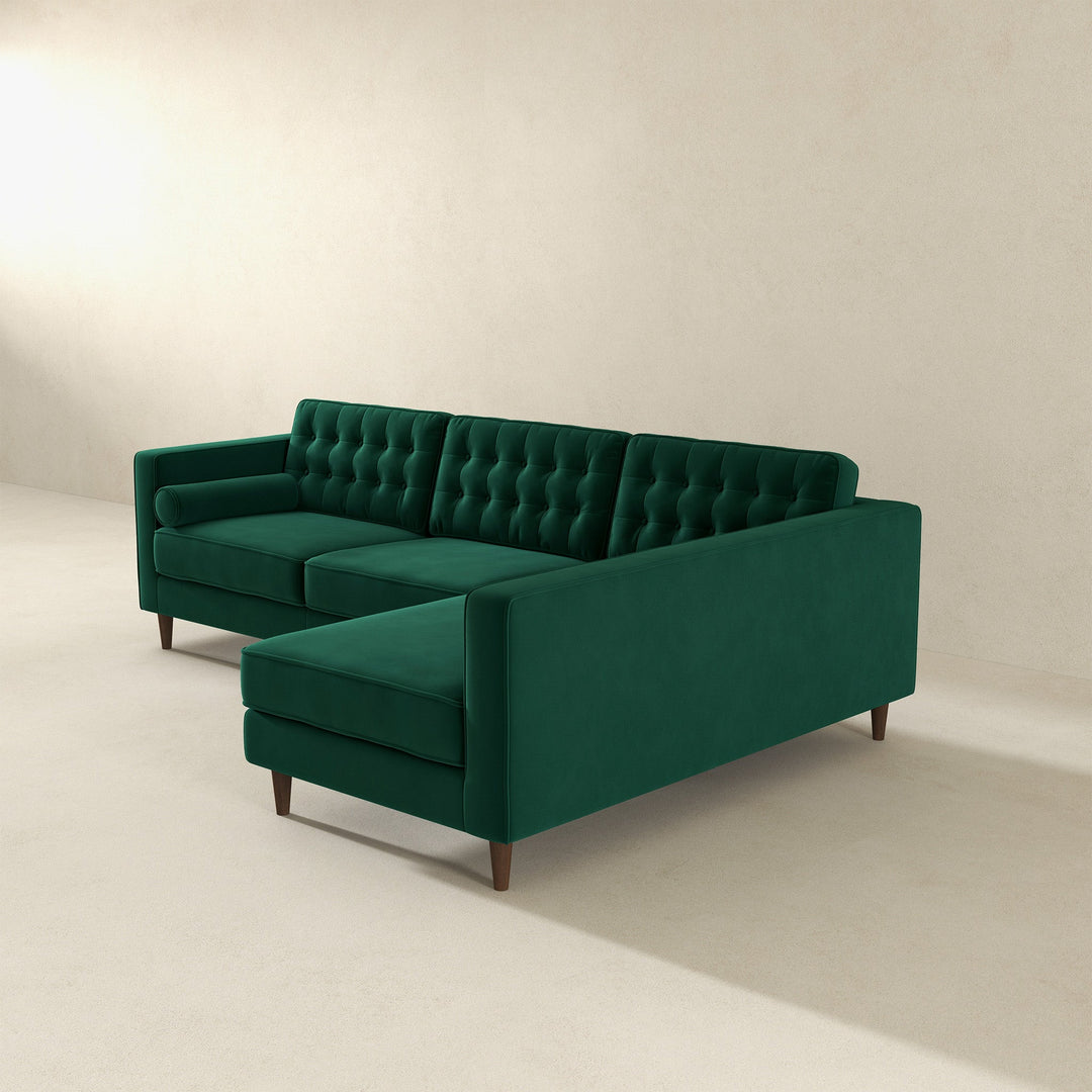 The Christian Green Velvet Sectional Sofa Right Facing Era and Style Inspired Home Décor 4