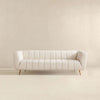 The LaMattina Genuine Italian Beige Leather Channel Tufted Sofa Era and Style Inspired Home Décor 4