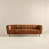 The Ava Genuine Italian Tan Leather Channel Tufted Sofa Era and Style Inspired Home Décor 5