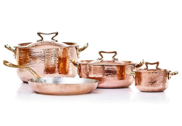 Copper Cookware 7-pcs Set with Standard Lid