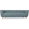 The LaMattina Genuine Italian Blue Leather Channel Tufted Sofa Era and Style Inspired Home Décor 8