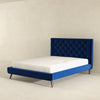 The Dillon Blue Velvet Platform Bed (Queen Size) Era and Style Inspired Home Décor 6