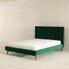 The Dillon Dark Green Velvet Platform Bed (Queen Size) Era and Style Inspired Home Décor 3