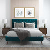 The Dillon Teal Velvet Platform Bed(Queen Size) Era and Style Inspired Home Décor 4