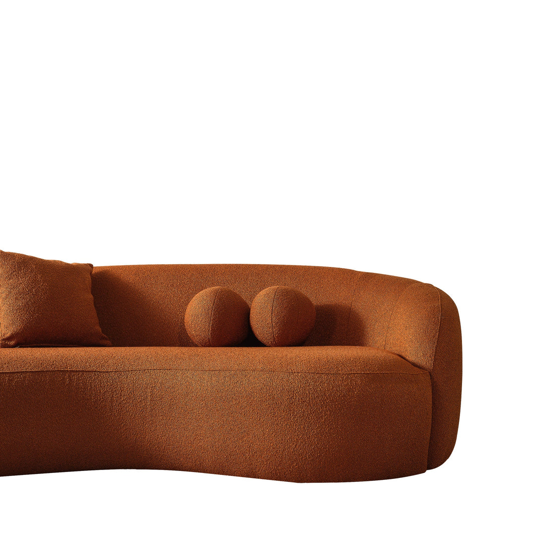 The Drake Burnt Orange Japandi Style Curvy Boucle Sofa Era and Style Inspired Home Décor 6