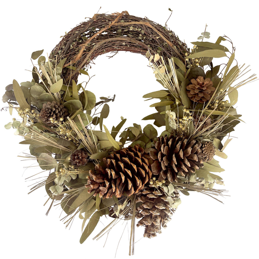 Woodland Pinecone Half Wreath