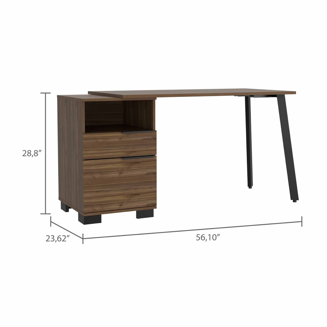 Petra Writing Desk, One Shelf, One Cabinet, One Drawer