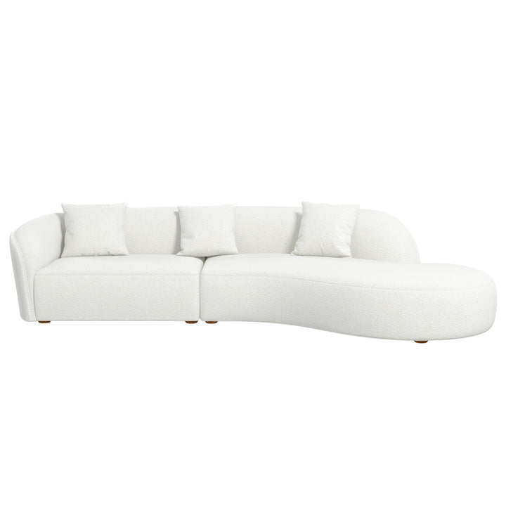 The Elijah Japandi Style Curvy Sectional Sofa 126" Era and Style Inspired Home Décor 1