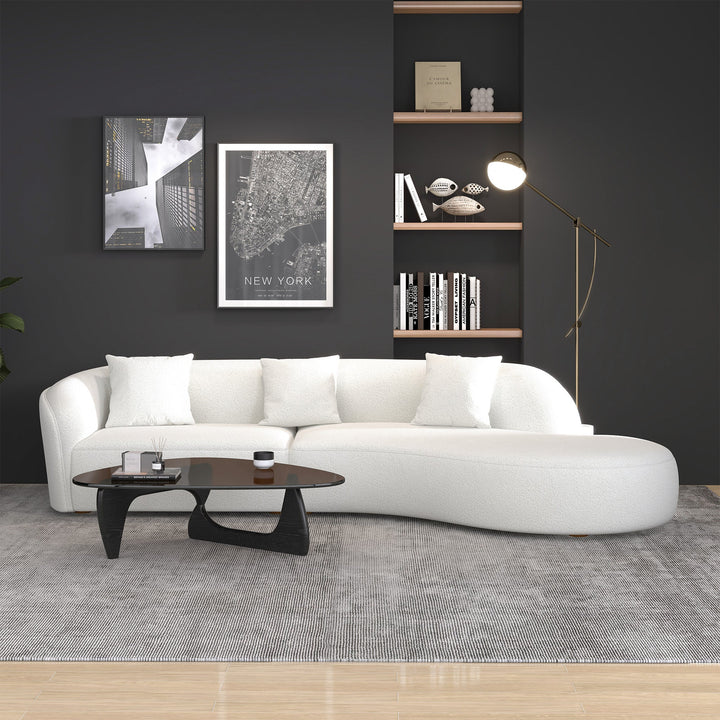 The Elijah Japandi Style Curvy Sectional Sofa 133" Era and Style Inspired Home Décor 4