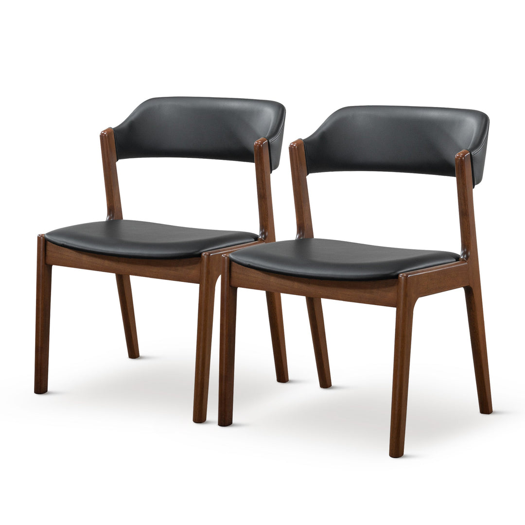 The Enzo Black Leather Dining Chair (Set Of 2) Era and Style Inspired Home Décor 1