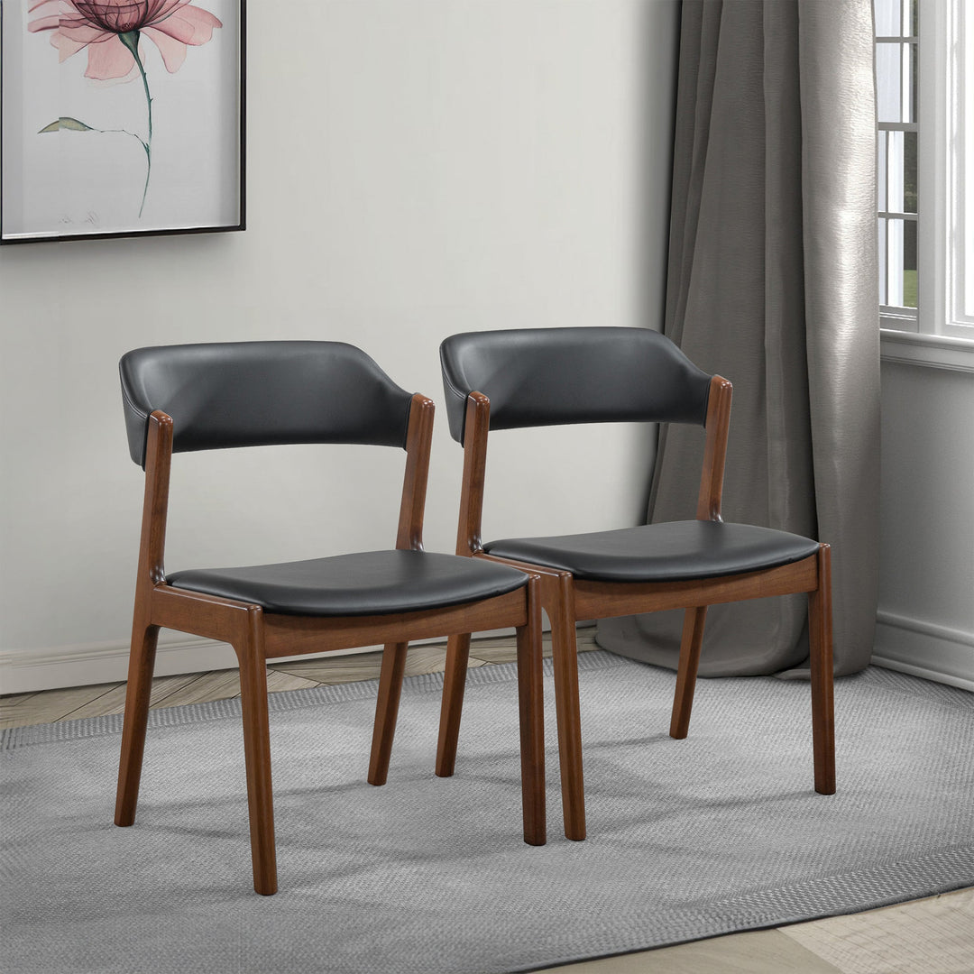 The Enzo Black Leather Dining Chair (Set Of 2) Era and Style Inspired Home Décor 2