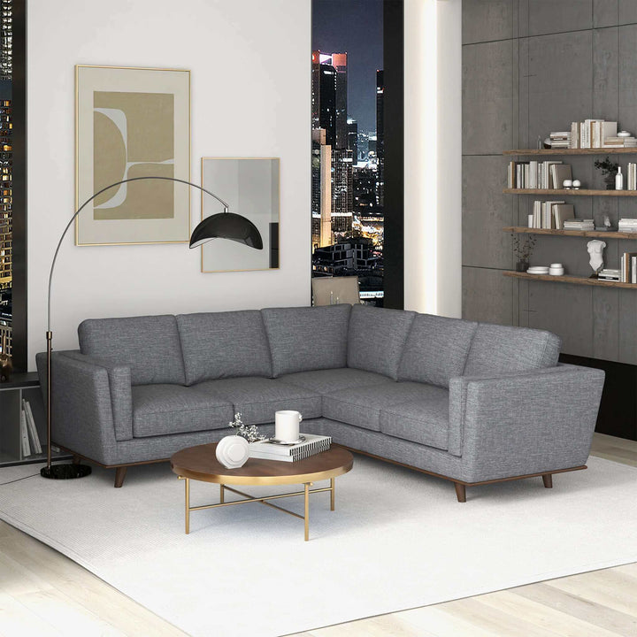 The Erman Pillow Back Corner Sofa In Dark Gray Era and Style Inspired Home Décor 1