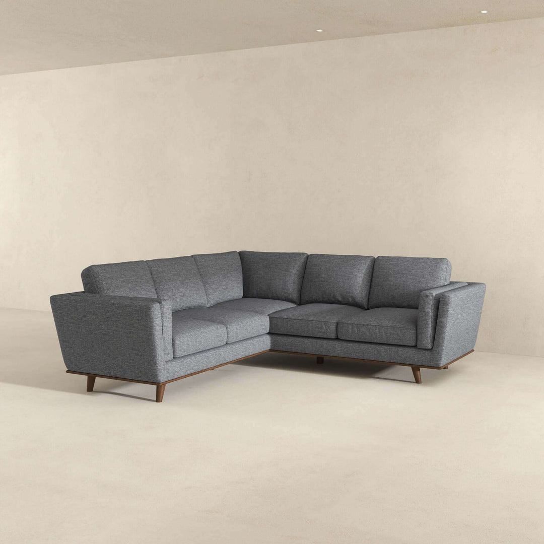 The Erman Pillow Back Corner Sofa In Dark Gray Era and Style Inspired Home Décor 4