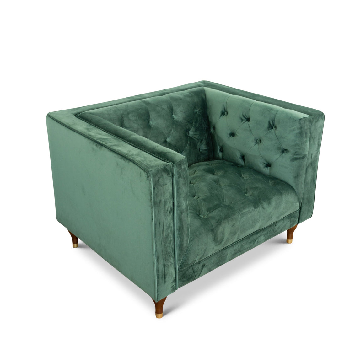 The Evelyn Tufted Back Velvet Lounge Chair Era and Style Inspired Home Décor 1