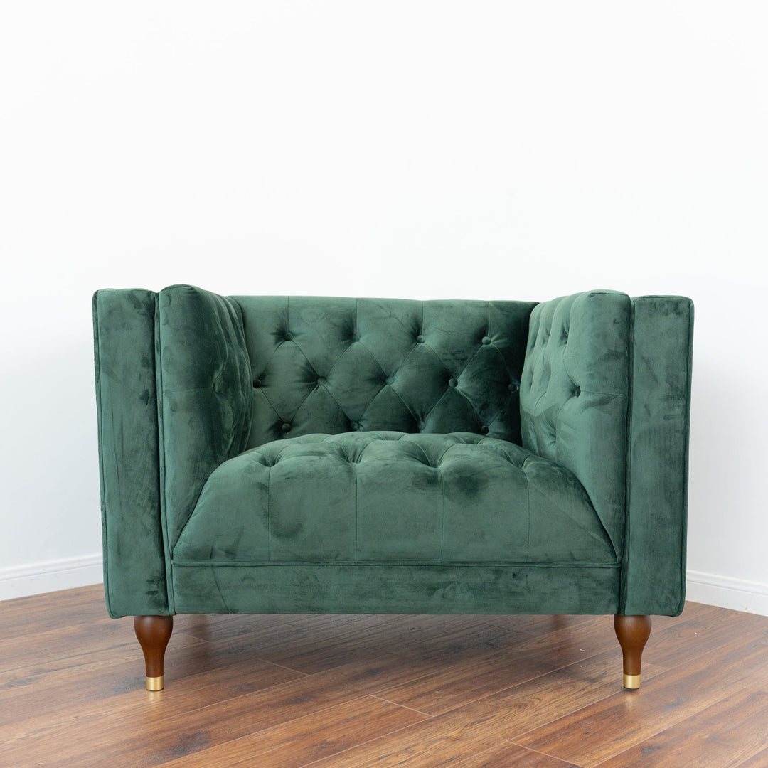 The Evelyn Tufted Back Velvet Lounge Chair Era and Style Inspired Home Décor 3