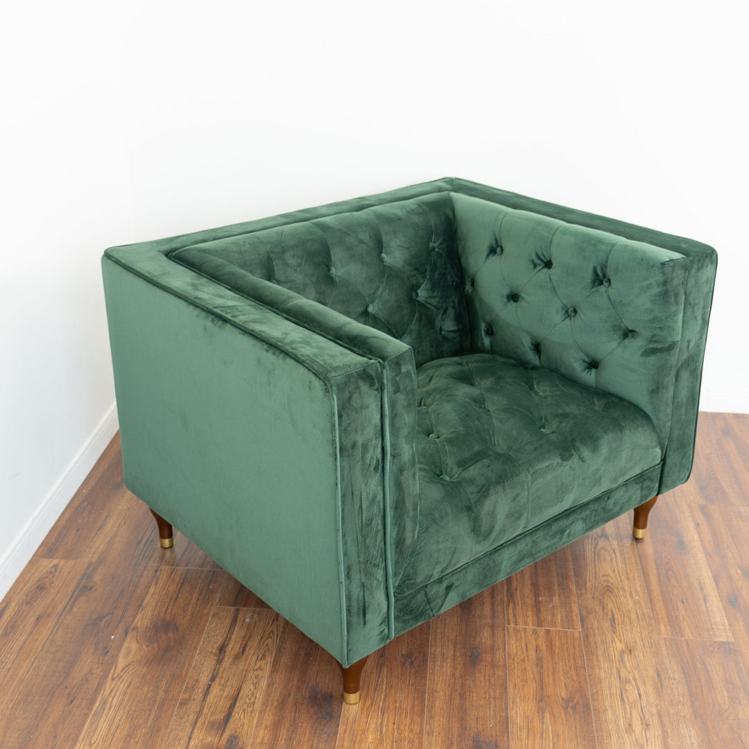 The Evelyn Tufted Back Velvet Lounge Chair Era and Style Inspired Home Décor 5